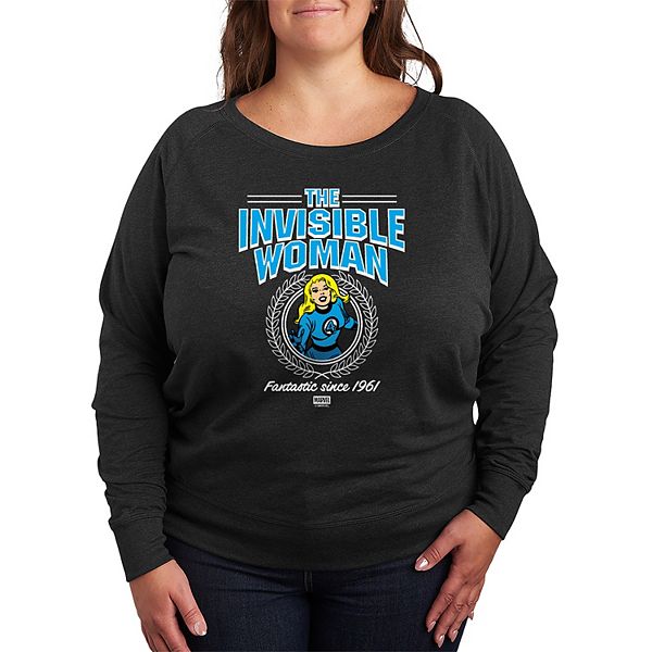 

Plus size футболка с длинным рукавом The Fantastic Four: First Steps Invisible Woman Collegiate French Terry Marvel, Heather Charcoal, Черный, Plus size футболка с длинным рукавом The Fantastic Four: First Steps Invisible Woman Collegiate French Terry Mar