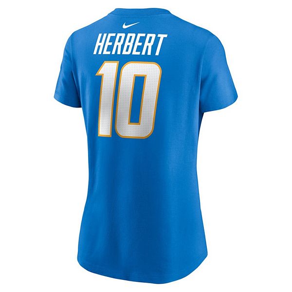 Футболка с именем и номером Джастина Герберта Los Angeles Chargers, powder blue Nike — фото 4