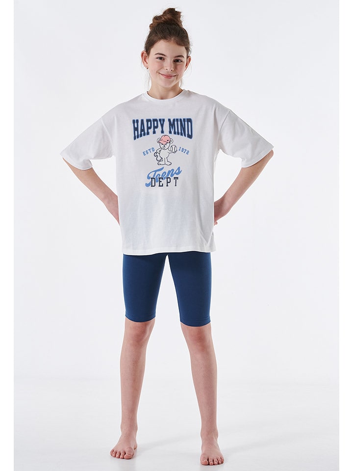 

Schiesser Пижама белого/темно-синего цвета