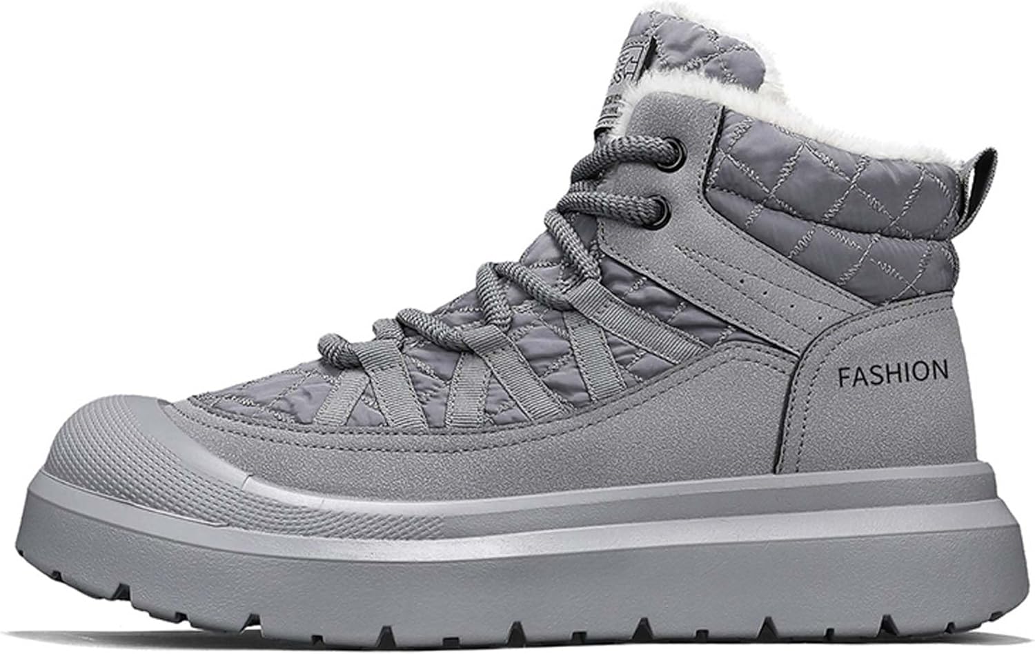 

Зимние высокие и пушистые толстые модные повседневные снежные ботинки, легкая и удобная обувь для ходьбы Generic, серый