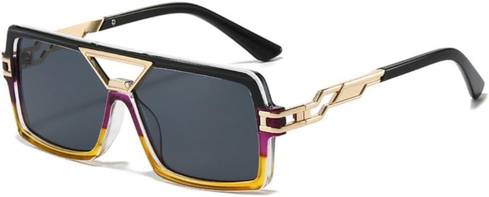 

Винтажные мужские солнцезащитные очки для женщин, роскошные маленькие винтажные солнцезащитные очки, женские солнцезащитные очки с градиентным прозрачным зеркальным покрытием, SUN1819 Generic, Black Yellow