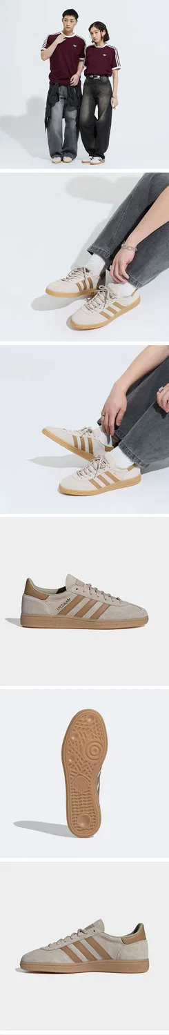 Мужские низкие кеды Handball Spezial Wonder Beige Carbon от Adidas — фото 4