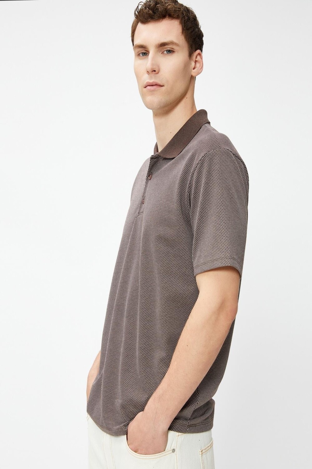 

Мужская коричневая футболка Koton, коричневый