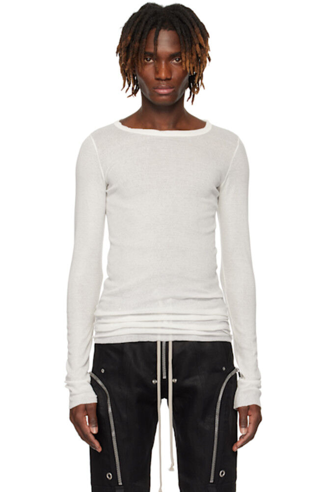 

Белая футболка Hollywood Rib LS Rick Owens