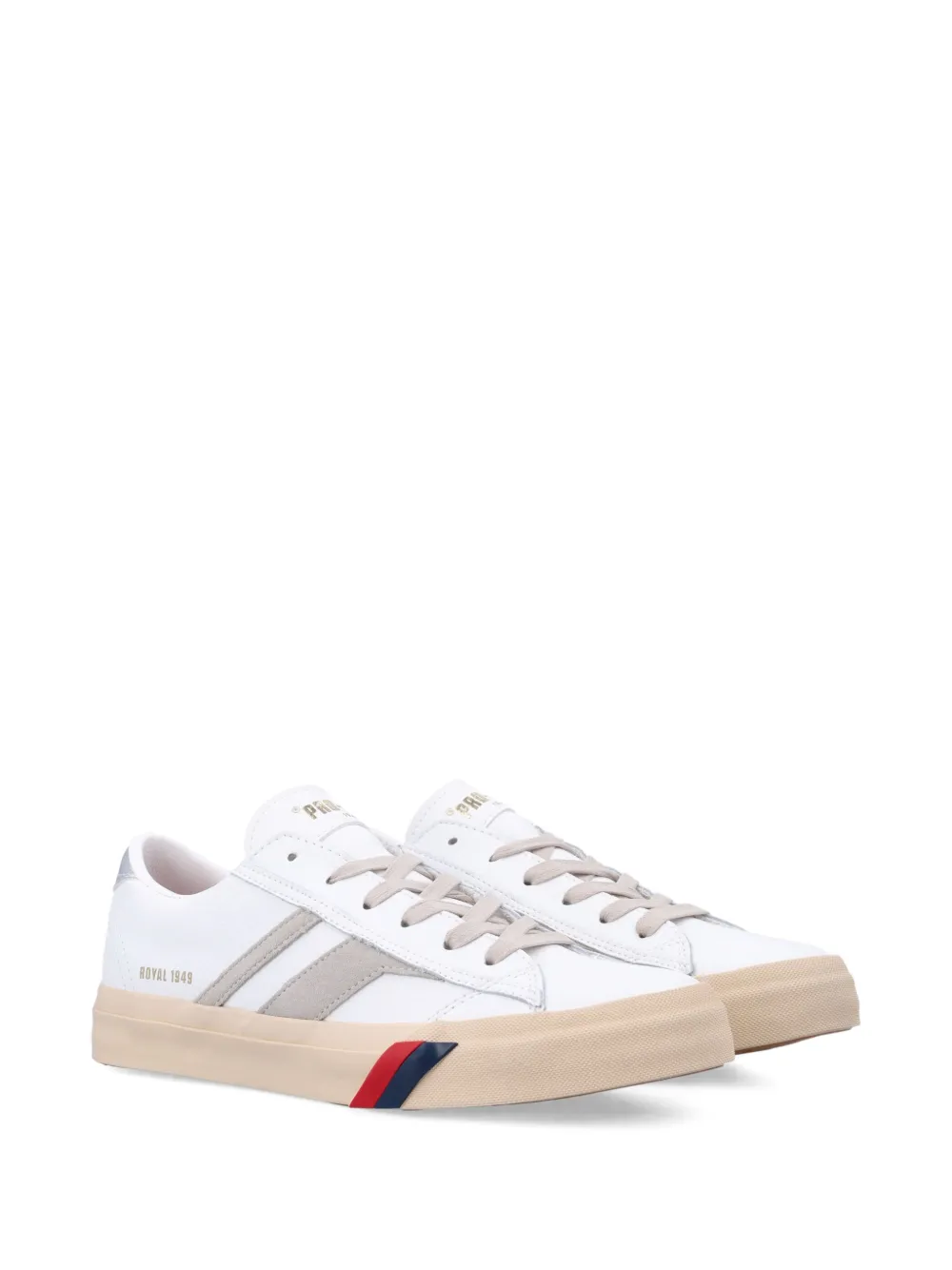 Кожаные кроссовки с полосатыми деталями Pro-Keds, белый — фото 2
