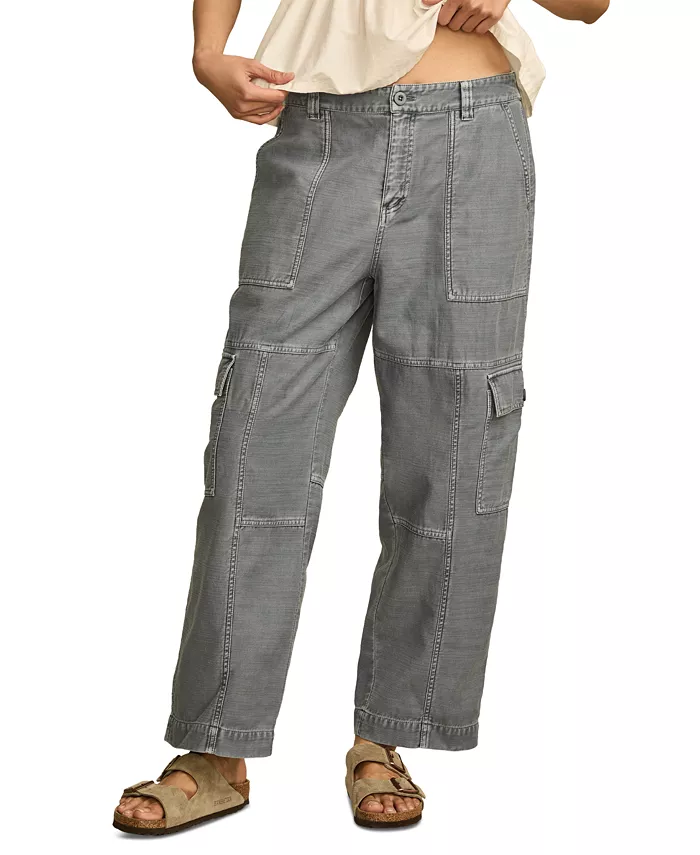

Женские прямые карго-брюки Lucky Brand, синий