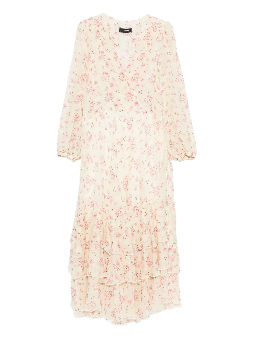 

Платье с оборками и цветочным принтом STYLAND, желтый