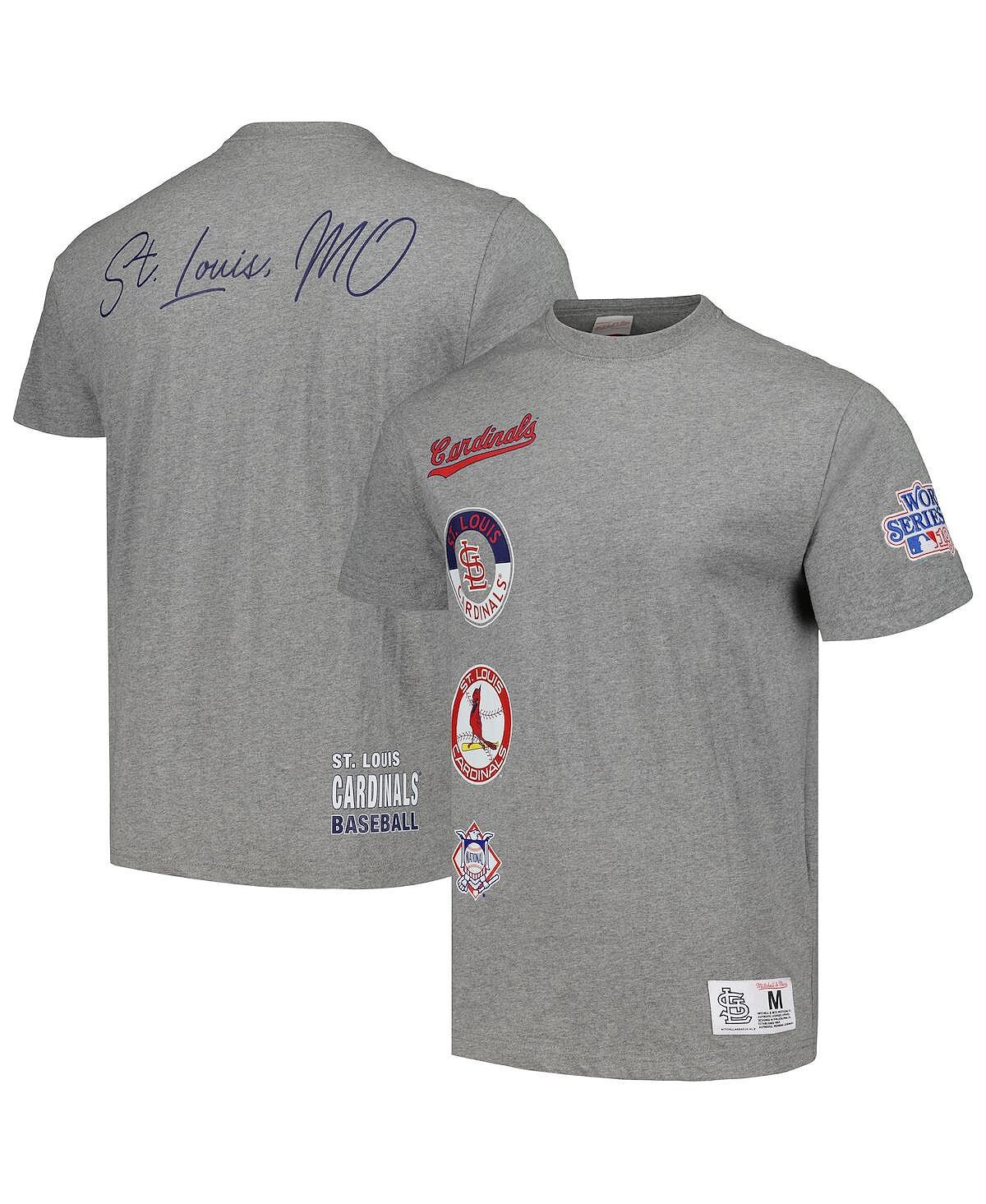 

Мужская футболка Heather Grey St. Louis Cardinals Cooperstown Collection City Collection Mitchell & Ness