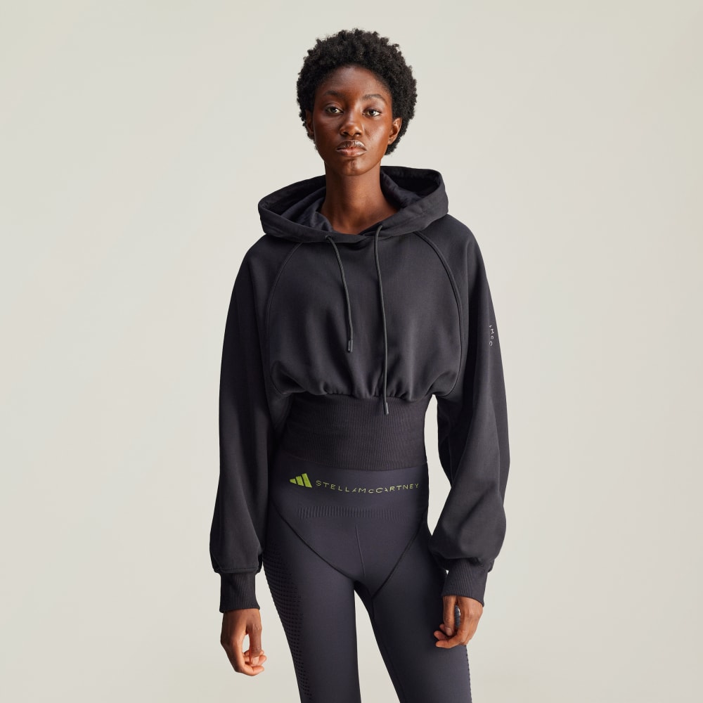 

Худи Adidas by Stella McCartney Cropped Hoodie, черный