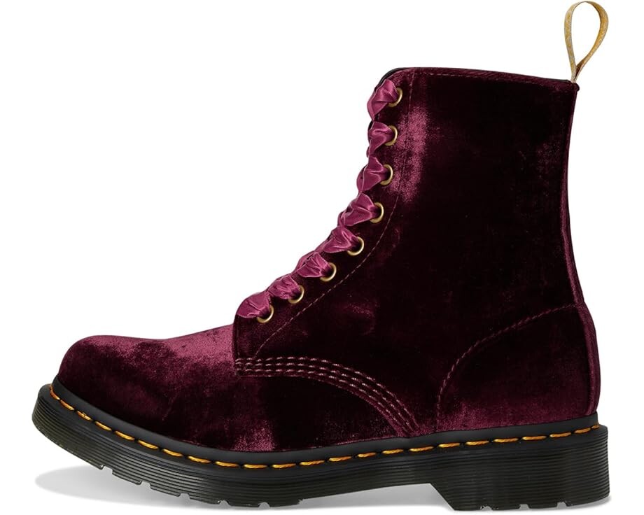 Ботинки Dr. Martens Vegan 1460 Pascal Velvet, вишневый — фото 4