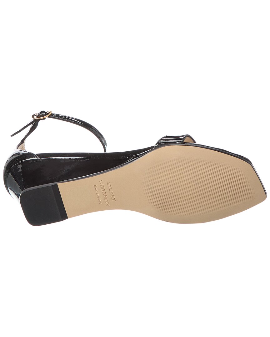 Лакированные босоножки Stuart Weitzman Nudistcurve 50 на танкетке, черный — фото 4