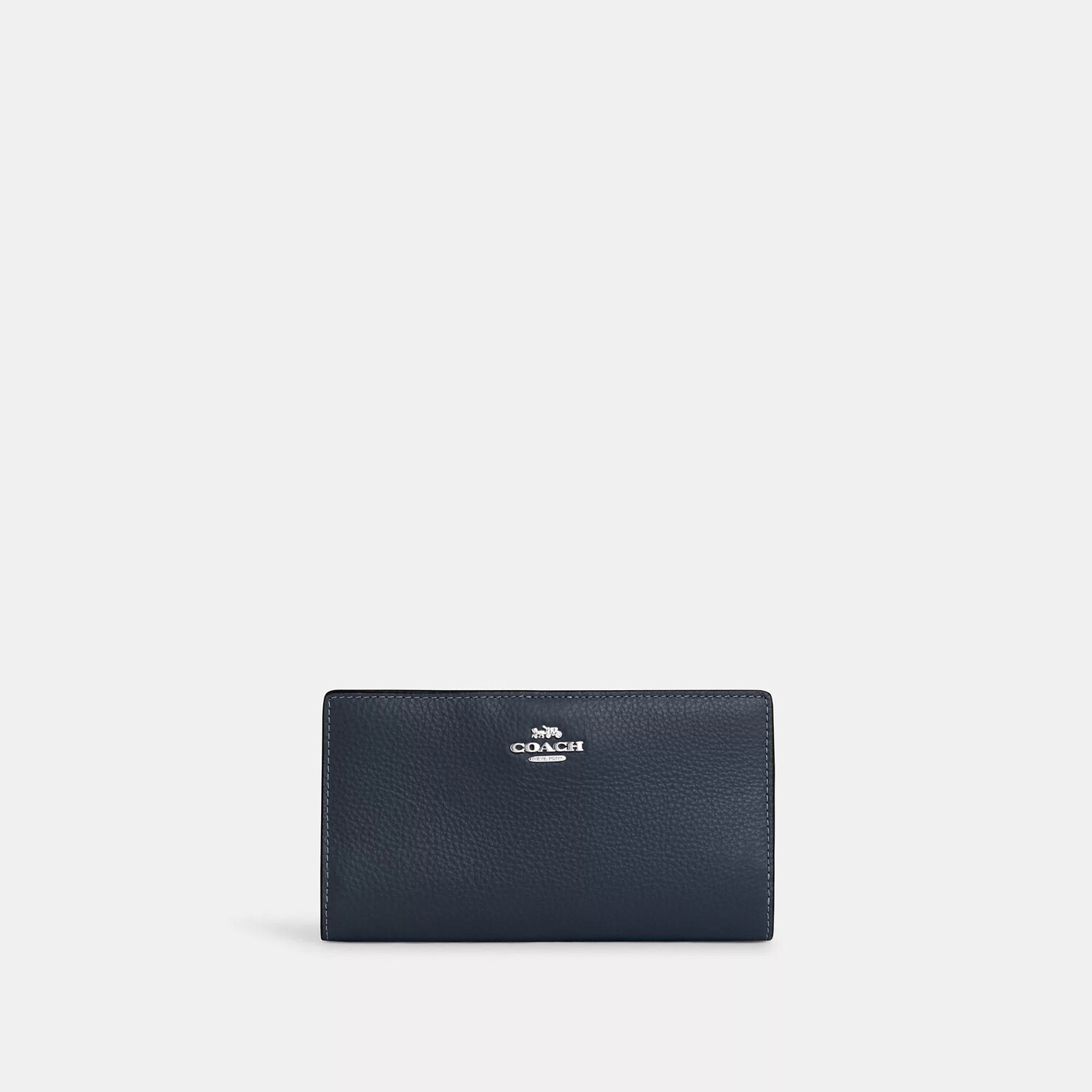 

Тонкий кошелек Coach Outlet на молнии, цвет Silver/Denim