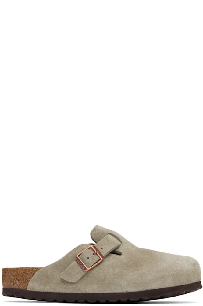

Серо-коричневые обычные мокасины Boston Soft Footbed Slip-on Birkenstock