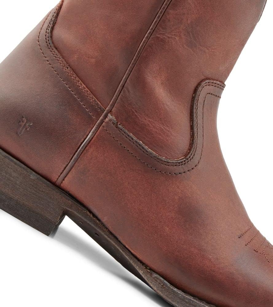 Мужские ботинки Frye Austin Inside Zip - стильная, прочная кожаная обувь с амортизирующей стелькой для комфорта и боковой застежкой-молнией, ковбойский стиль, Cognac - Renice Leather — фото 2