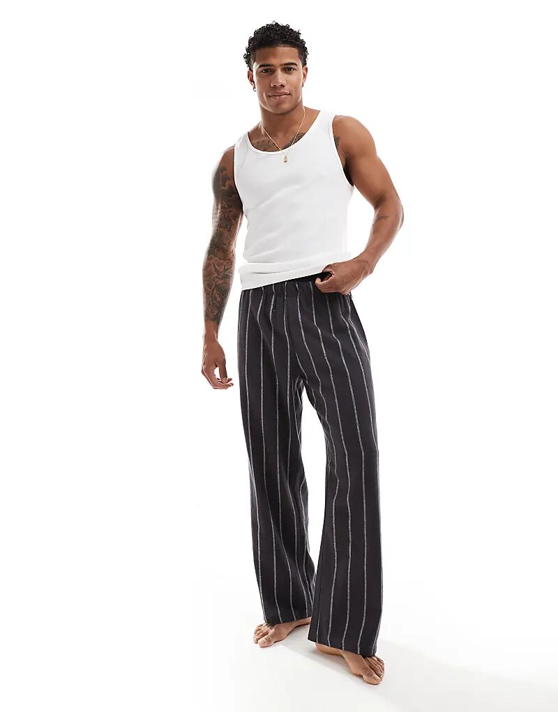 

Пижамные штаны в черную полоску ASOS DESIGN