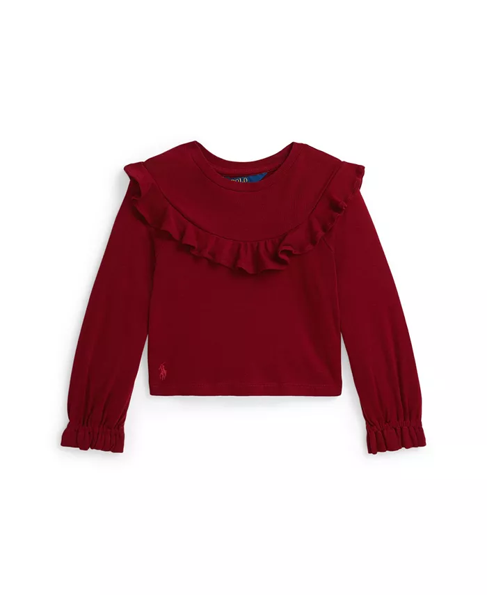 

Детская блузка с длинными рукавами для девочек 2T-6X Polo Ralph Lauren, красный