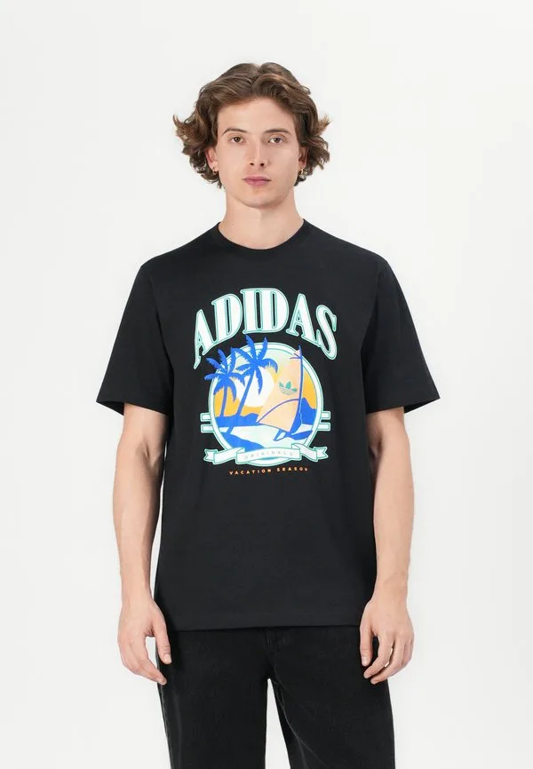 Футболка с ретро-принтом на тему праздников Adidas Originals, Black