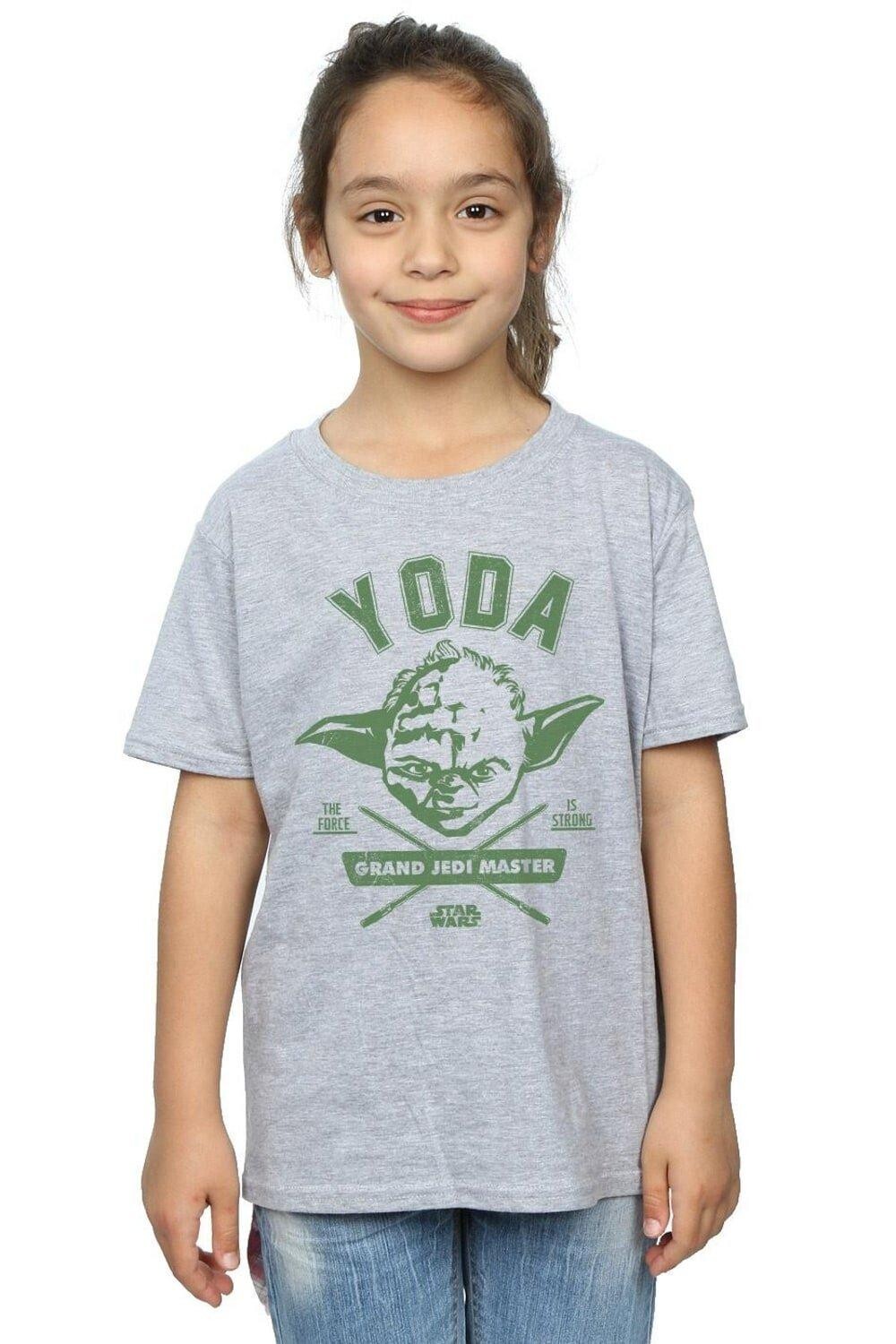 

Хлопковая футболка Yoda Collegiate Star Wars, серый