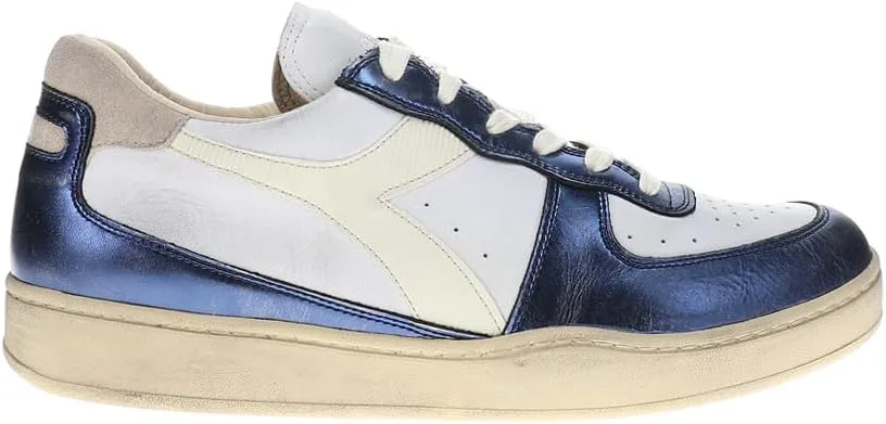 Мужские кеды Diadora Mi Basket Low Metallic Dirty с шнуровкой, повседневные - белые, белый