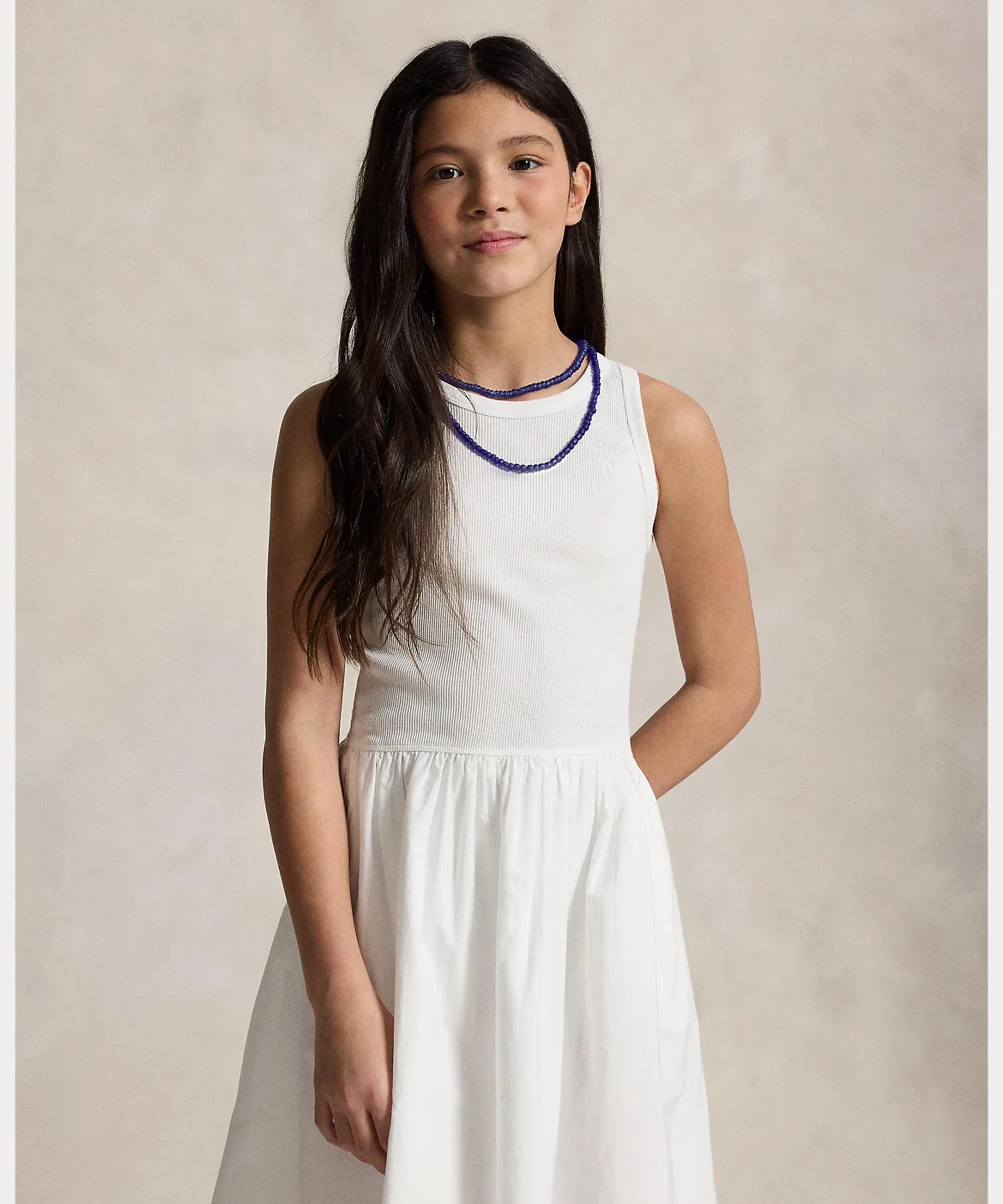 Детское платье-макси POLO RALPH LAUREN CHILDRENSWEAR хлопковое с вышивкой белое — фото 4