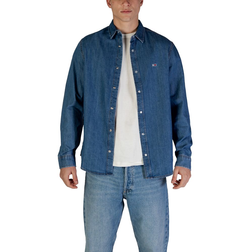 

Синяя хлопковая рубашка Rigenerato Tommy Jeans
