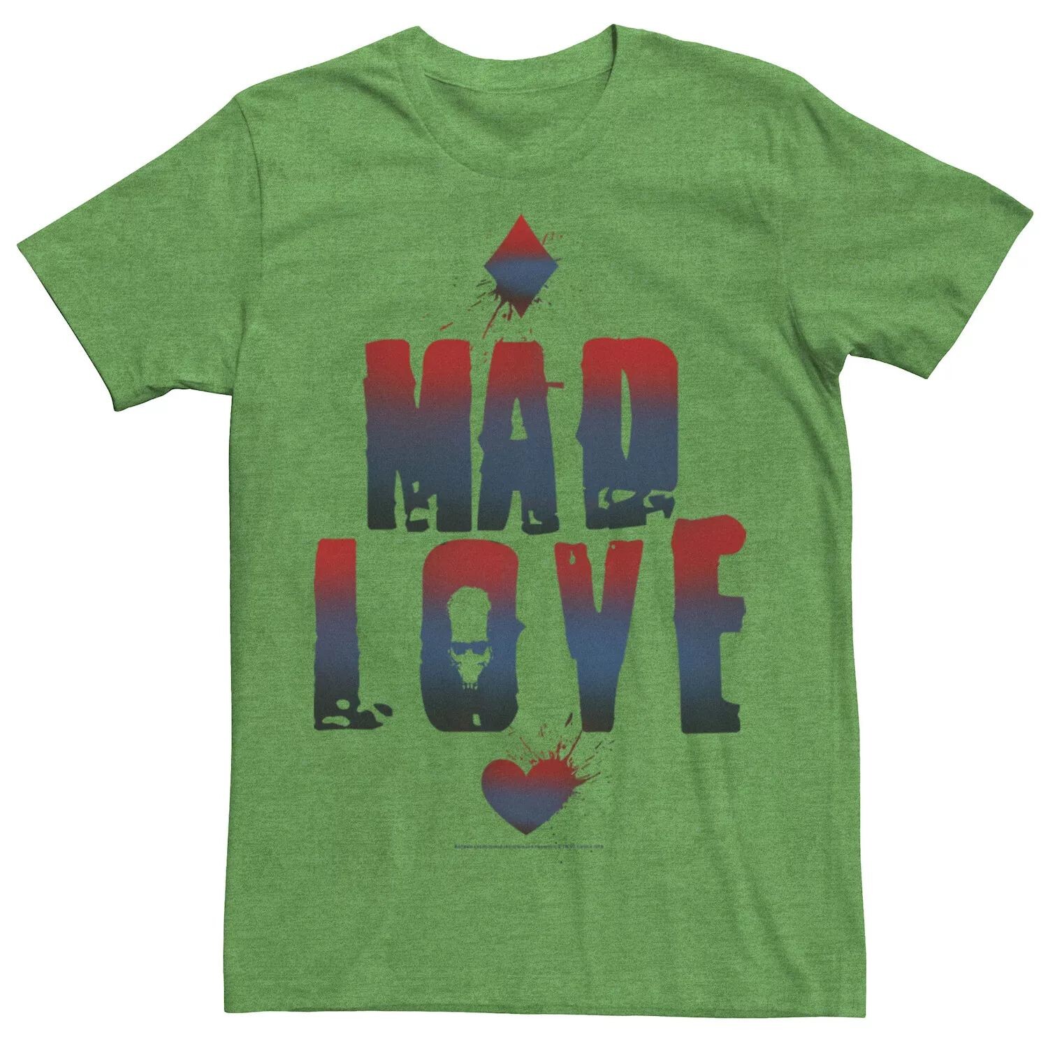 

Мужская футболка с надписью «Бэтмен Харли Квинн и Джокер» Mad Love DC Comics, Зеленый, Мужская футболка с надписью «Бэтмен Харли Квинн и Джокер» Mad Love DC Comics
