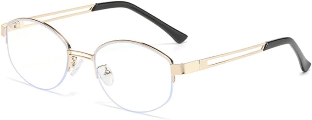 

Популярные модные овальные солнцезащитные очки для женщин в винтажном стиле, полуободковые, с прозрачными линзами Ocean, защита от УФ-излучения UV400, для мужчин TVTBBVV, Golden Clear