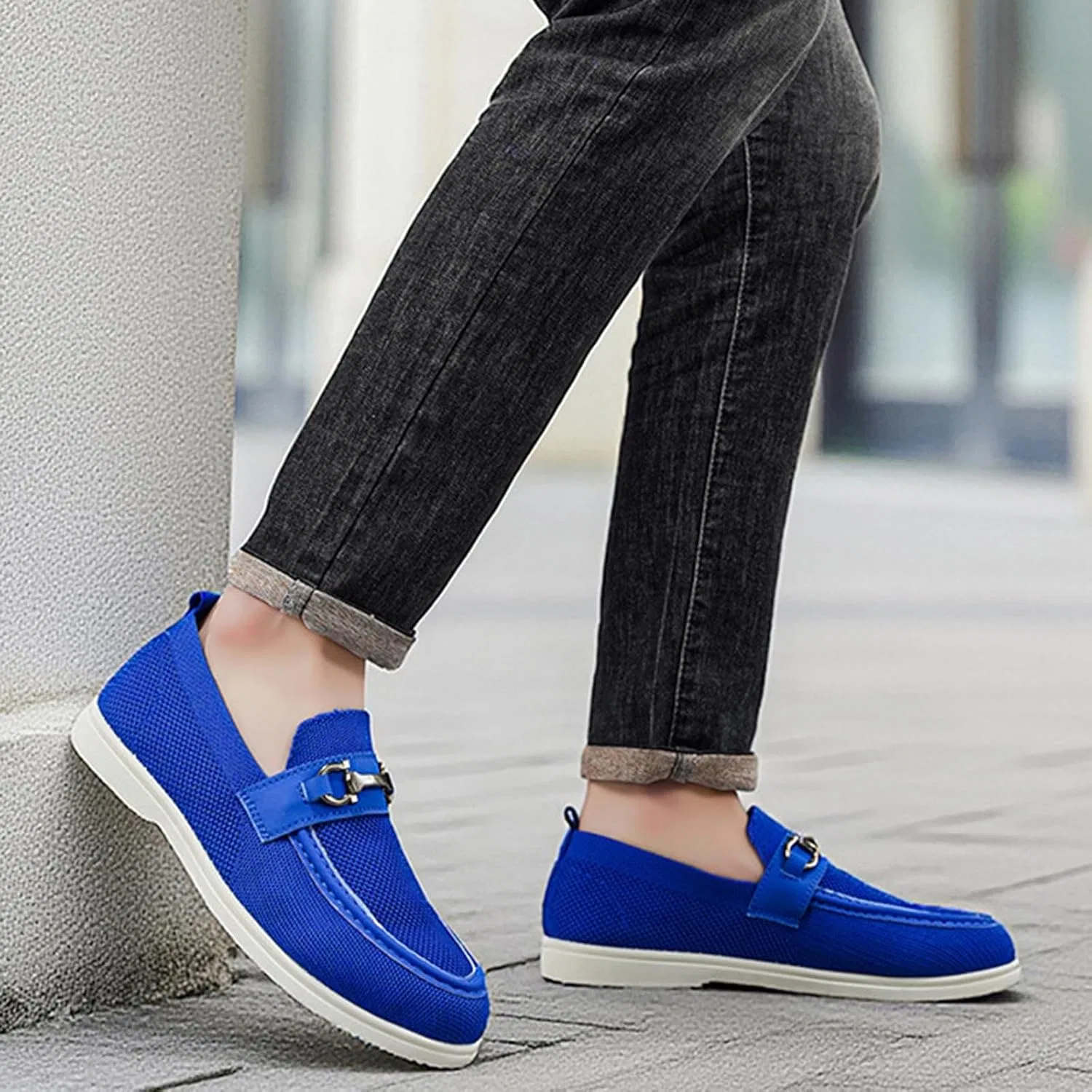 Мужские повседневные лоферы дышащие, Royal Blue — фото 3