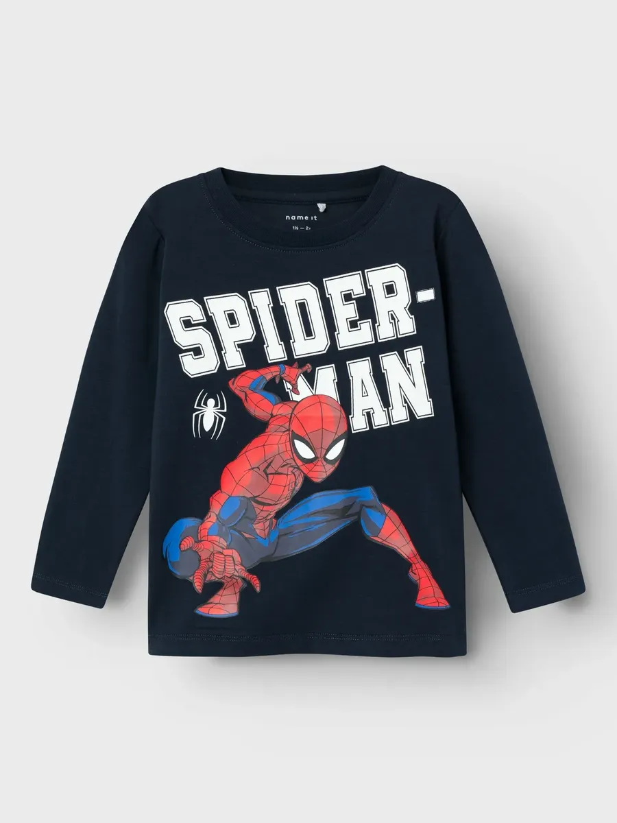 Рубашка с длинными рукавами Name It "NMMNAZA SPIDERMAN LS TOP NOOS MAR", цвет Dark Sapphire — фото 2