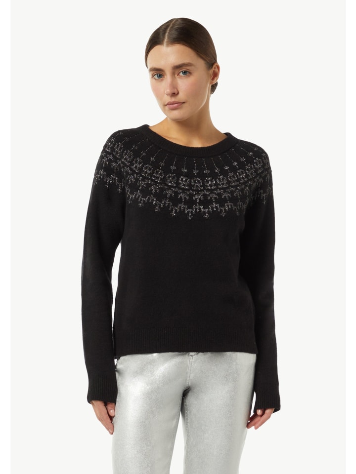

Пуловер comma Strickpullover langarm, черный