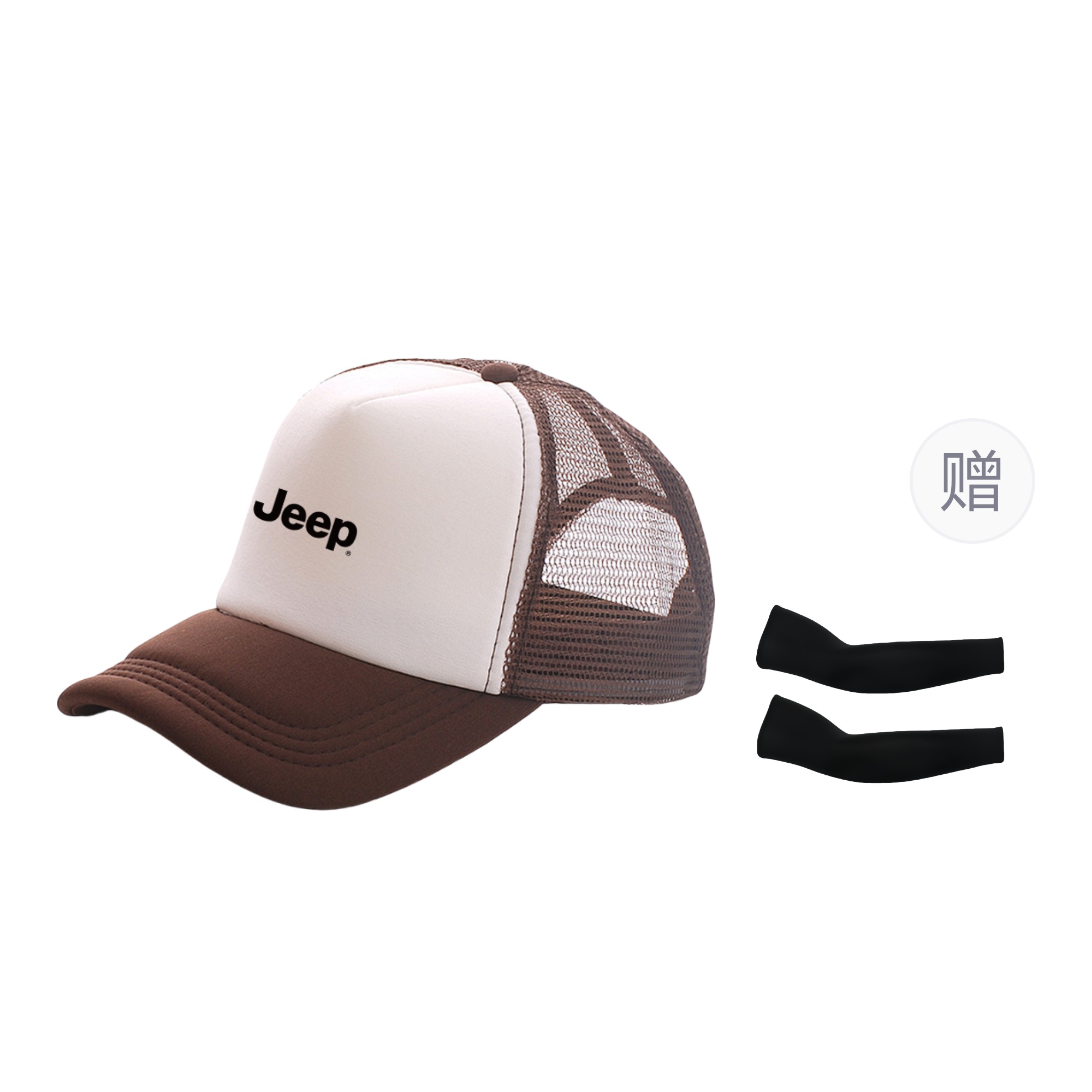 

Бейсболка из полиэстера Unisex Jeep, coffee белый baseball cap+free cooling arm sleeves