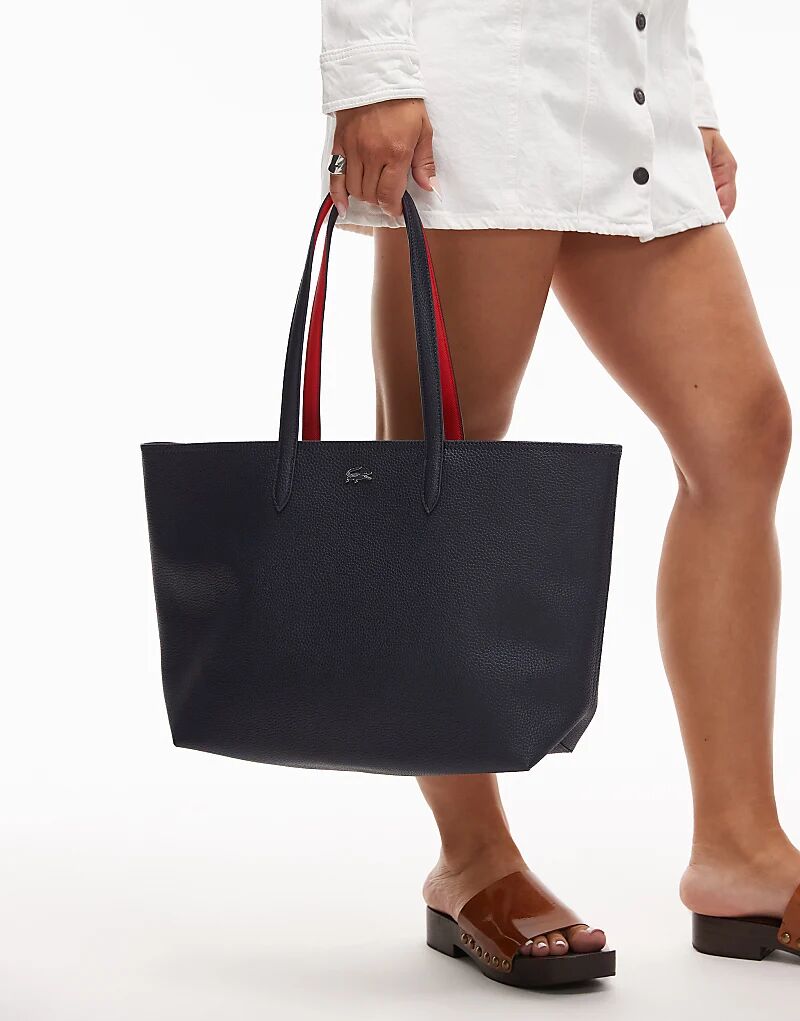 

Большая сумка-шоппер Lacoste темно-синего цвета
