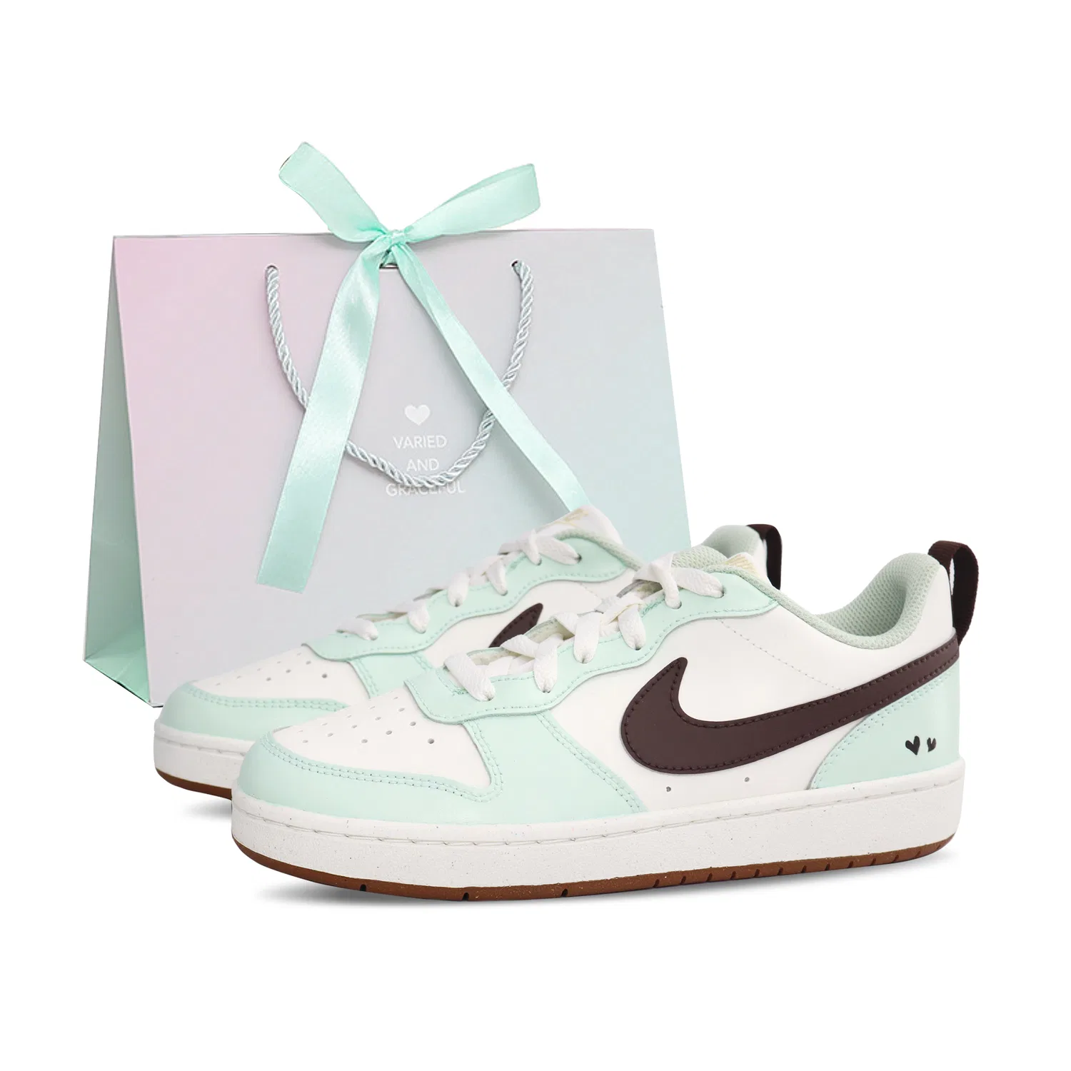 Детские скейтбординг-кроссовки Court Borough зеленые унисекс Nike, Light Green