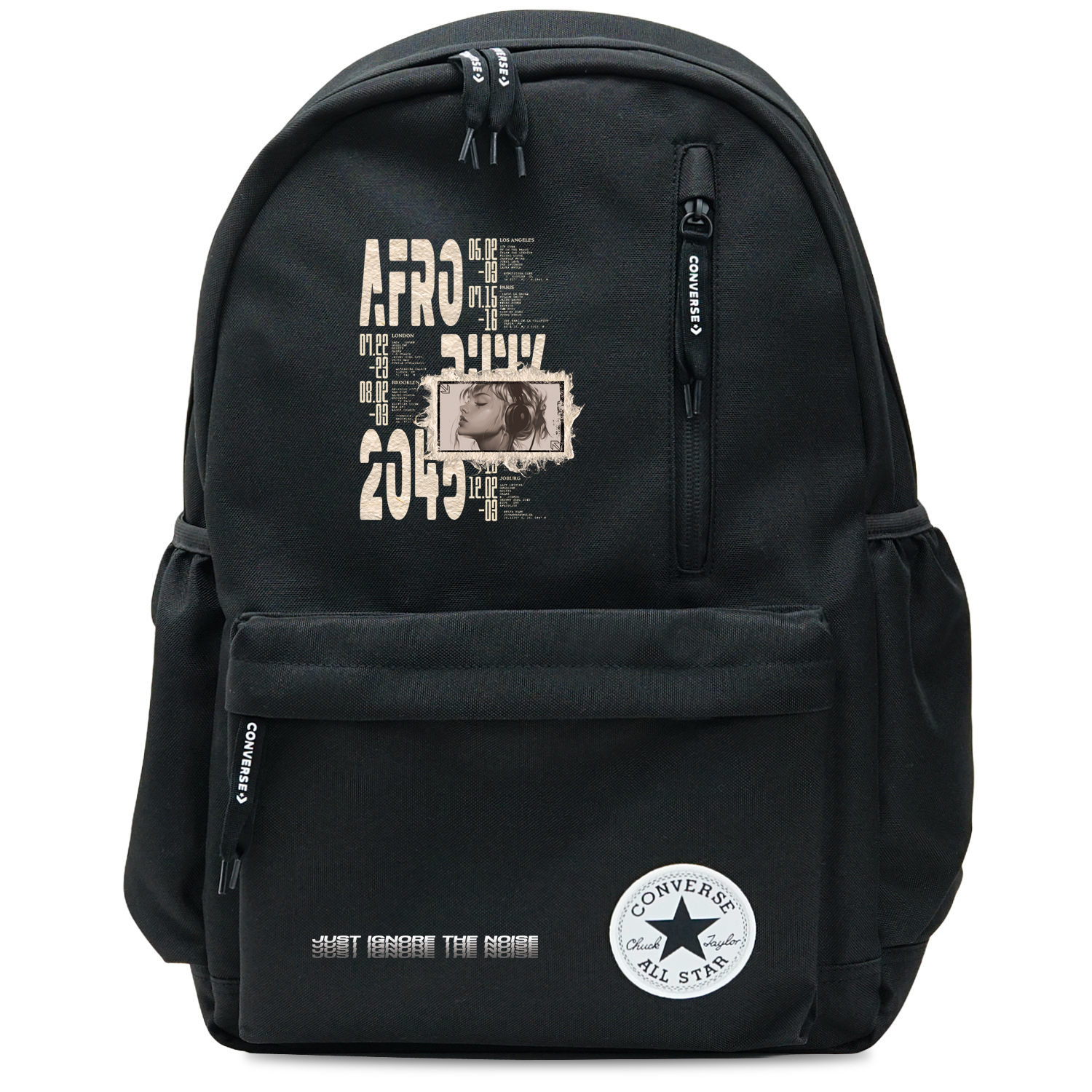 

Converse Полиэстеровый рюкзак среднего размера унисекс черный, Sunshine Girl Imitation Linen