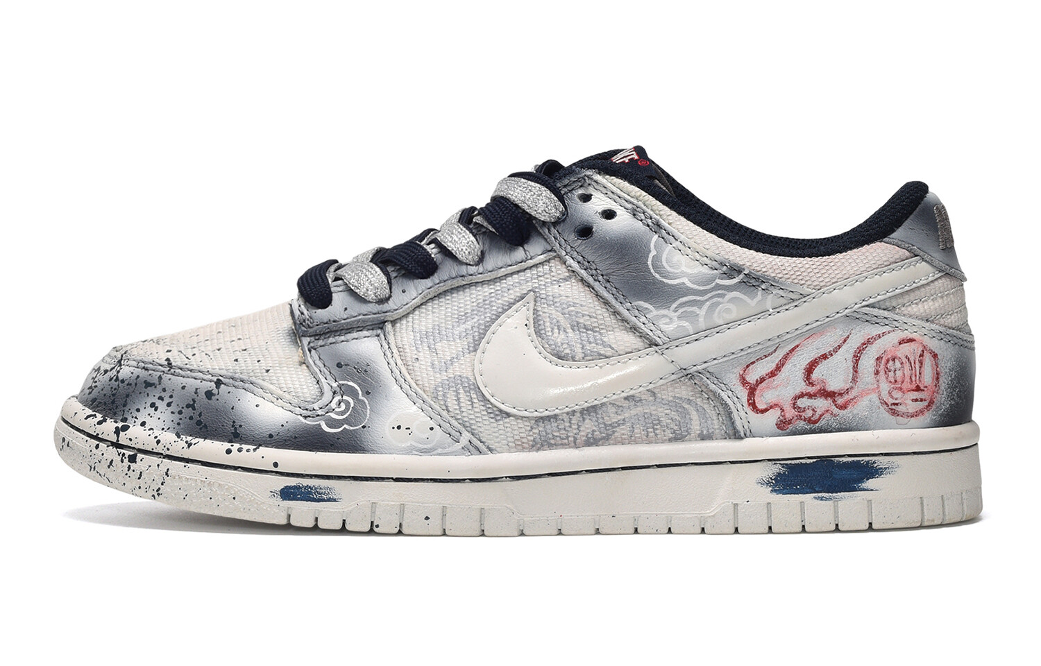 

Кроссовки Nike Dunk Skateboarding Shoes Women's Low-top White/Blue, белый/синий