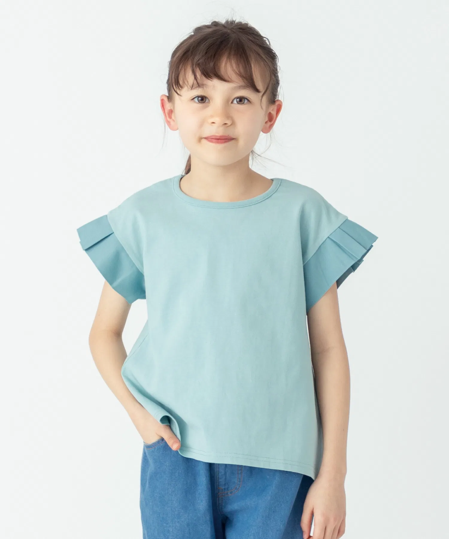 Футболка с короткими рукавами и оборками ever closet мятного цвета