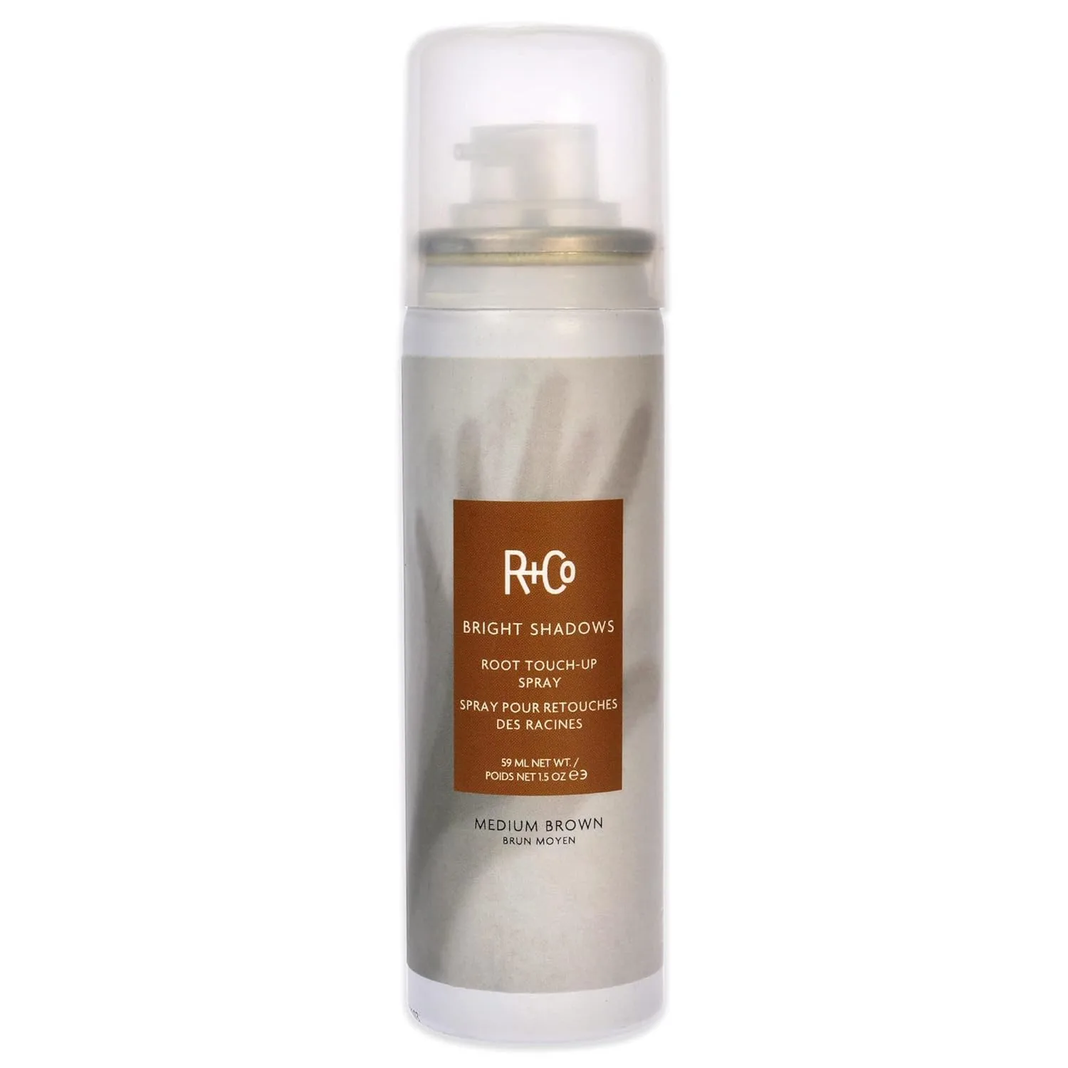 Спрей для подкрашивания корней R+Co Bright Shadows - 1,5 унции, Medium Brown