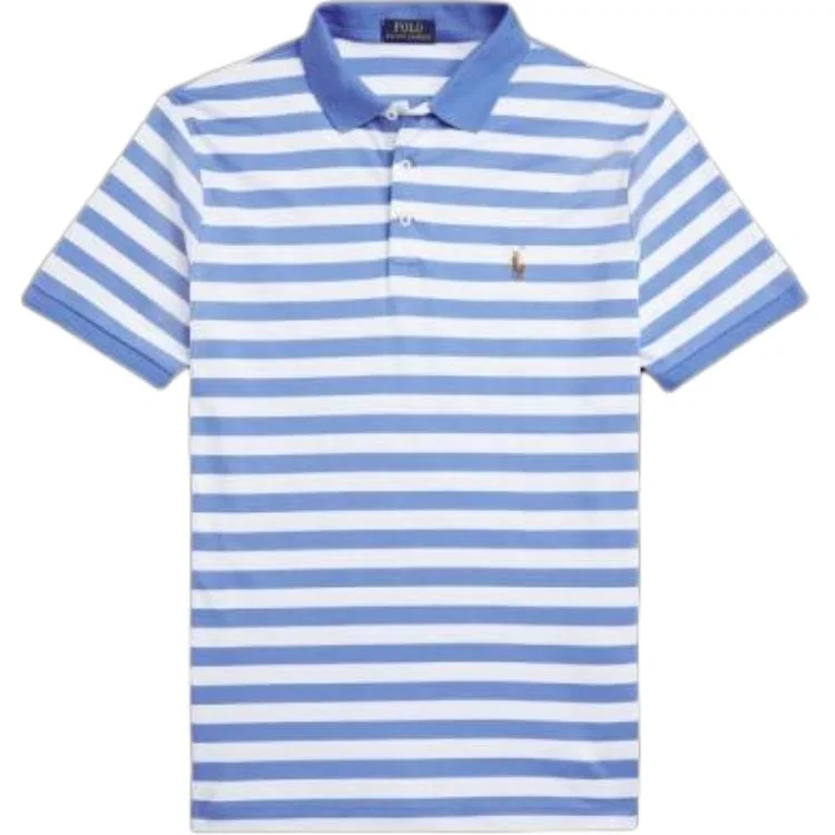 Поло Polo Ralph Lauren Custom Slim Fit сине-белое