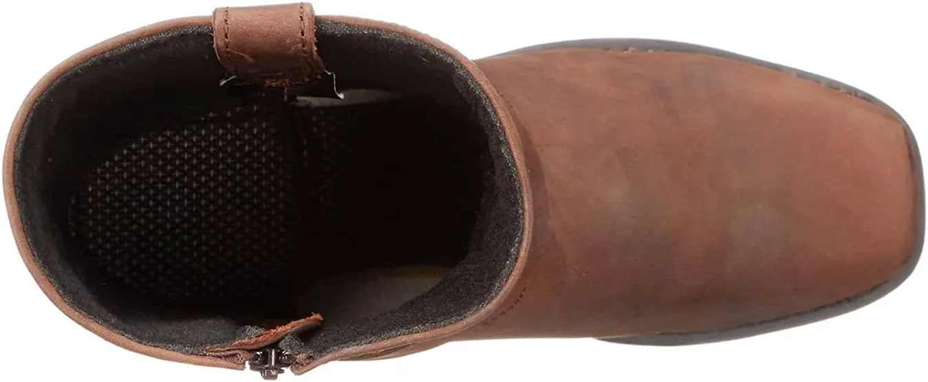 

Мужские классические западные ковбойские ботинки с квадратным носком и вышивкой, мужские ботинки с квадратным носком и боковой молнией до щиколотки, модная мужская обувь Generic, коричневый