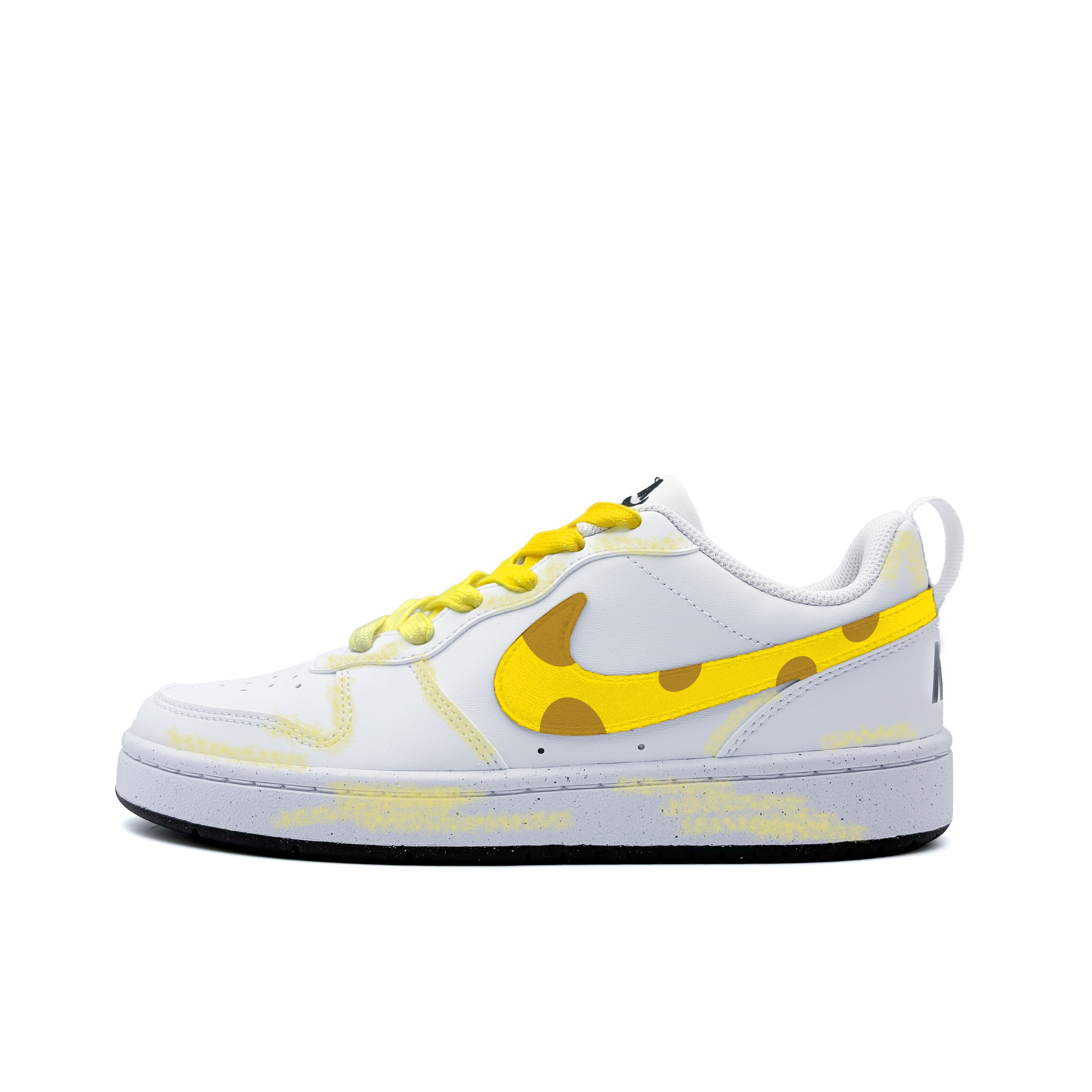 

Nike Court Borough Sponge Abrasion Resistant Low top Kids' Skateboarding Shoes White Black Teenagers