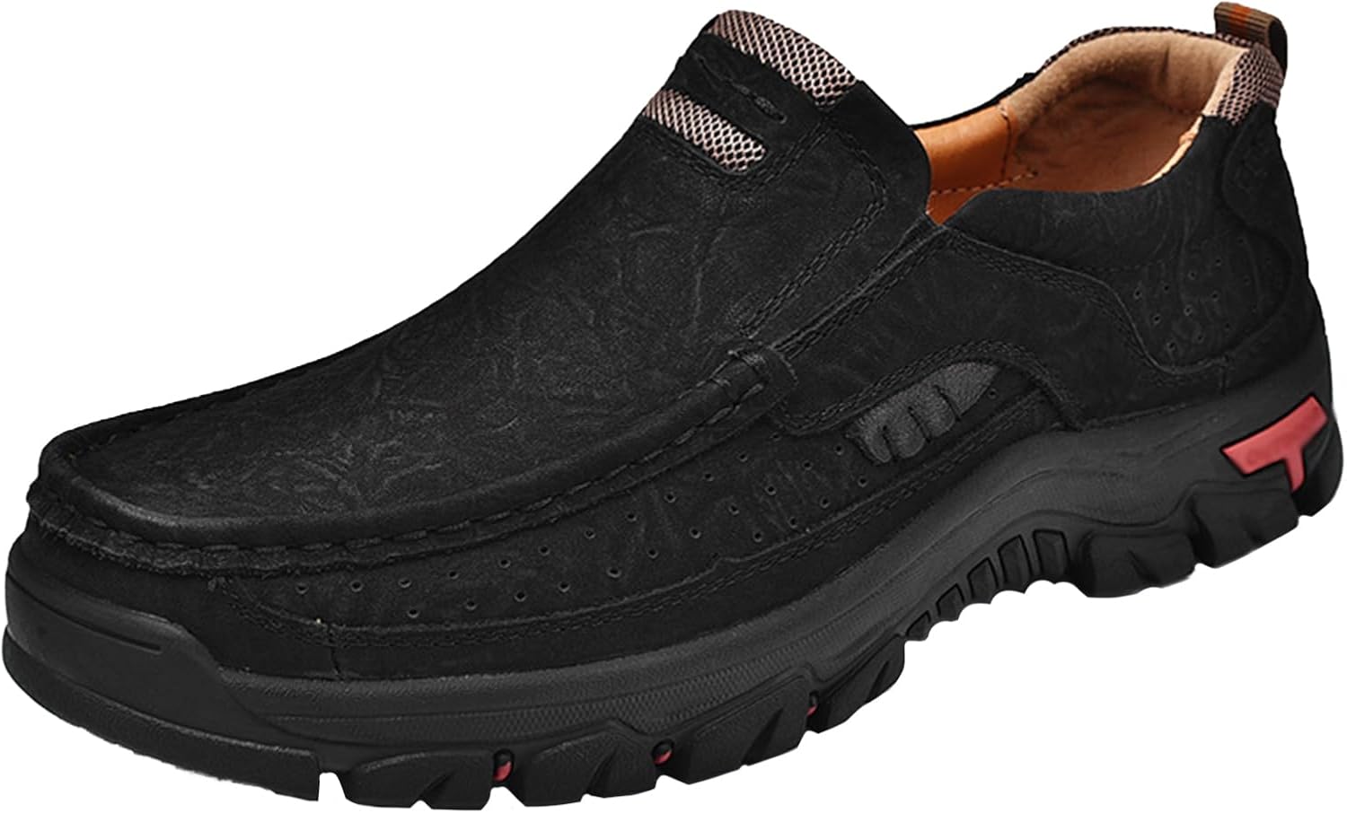 

Мужские удобные лоферы на легком скольжении, широкая посадка, ходовые туфли, легкие, дышащие, комфортные, повседневные кроссовки, водонепроницаемые, нескользящие, для походов Generic, черный