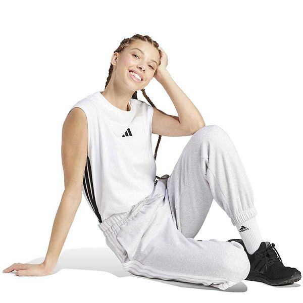 Женские спортивные брюки 3-stripes из флиса свободного кроя Adidas, Gray — фото 3