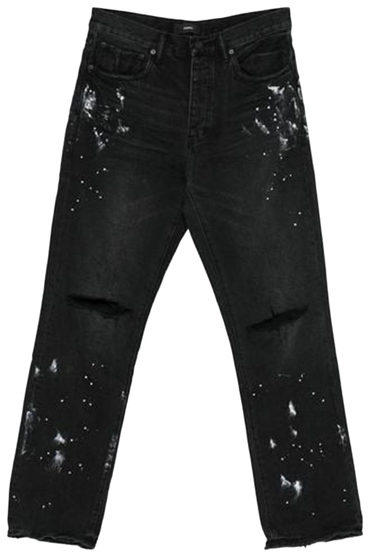 

Джинсы PURPLE BRAND с разрезом до колена и брызгами краски