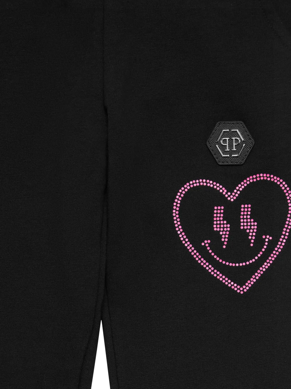 Спортивные брюки с эластичным поясом и нашивкой-логотипом Philipp Plein Junior, черный — фото 3