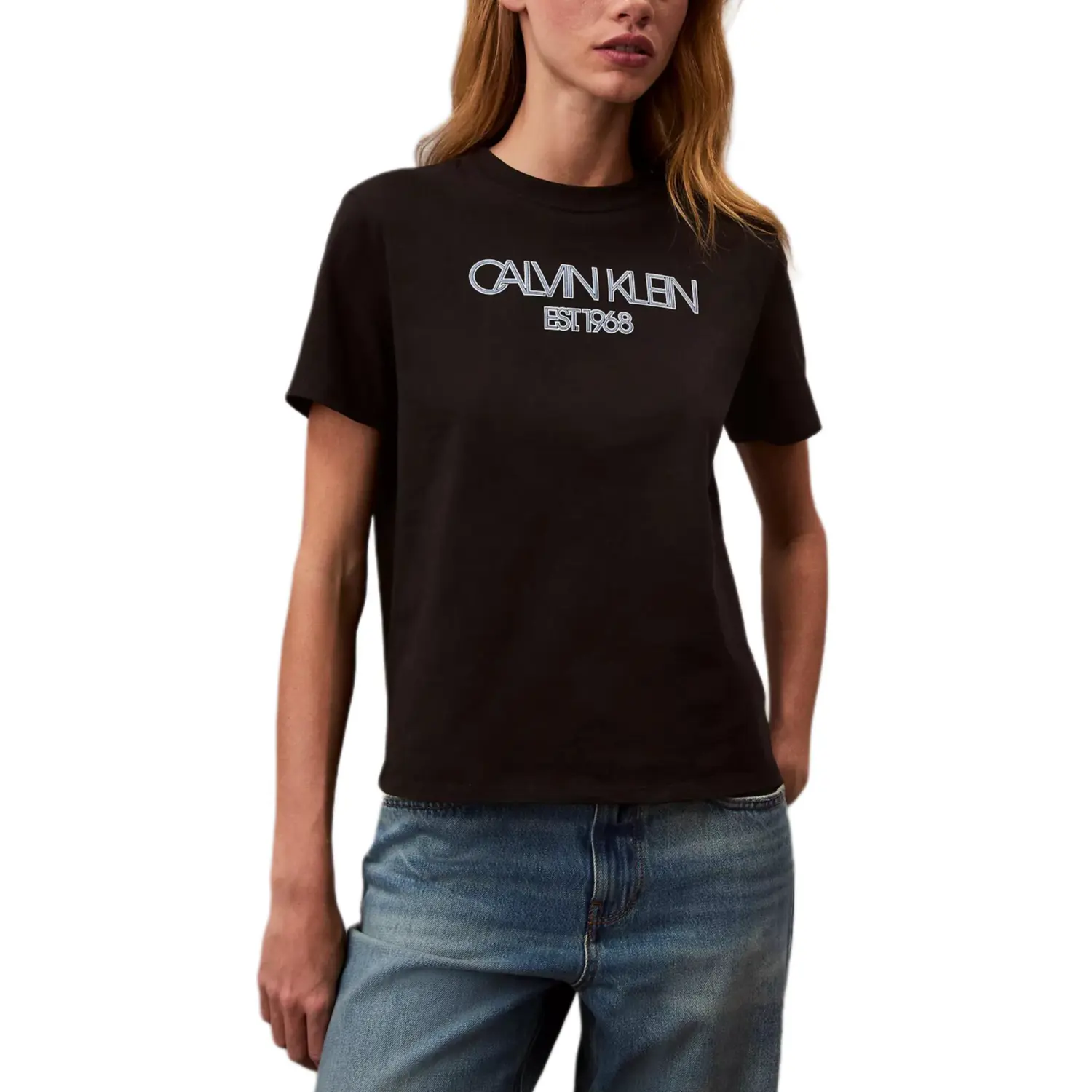 

Calvin Klein Футболка женская черная, Черный, Calvin Klein Футболка женская черная