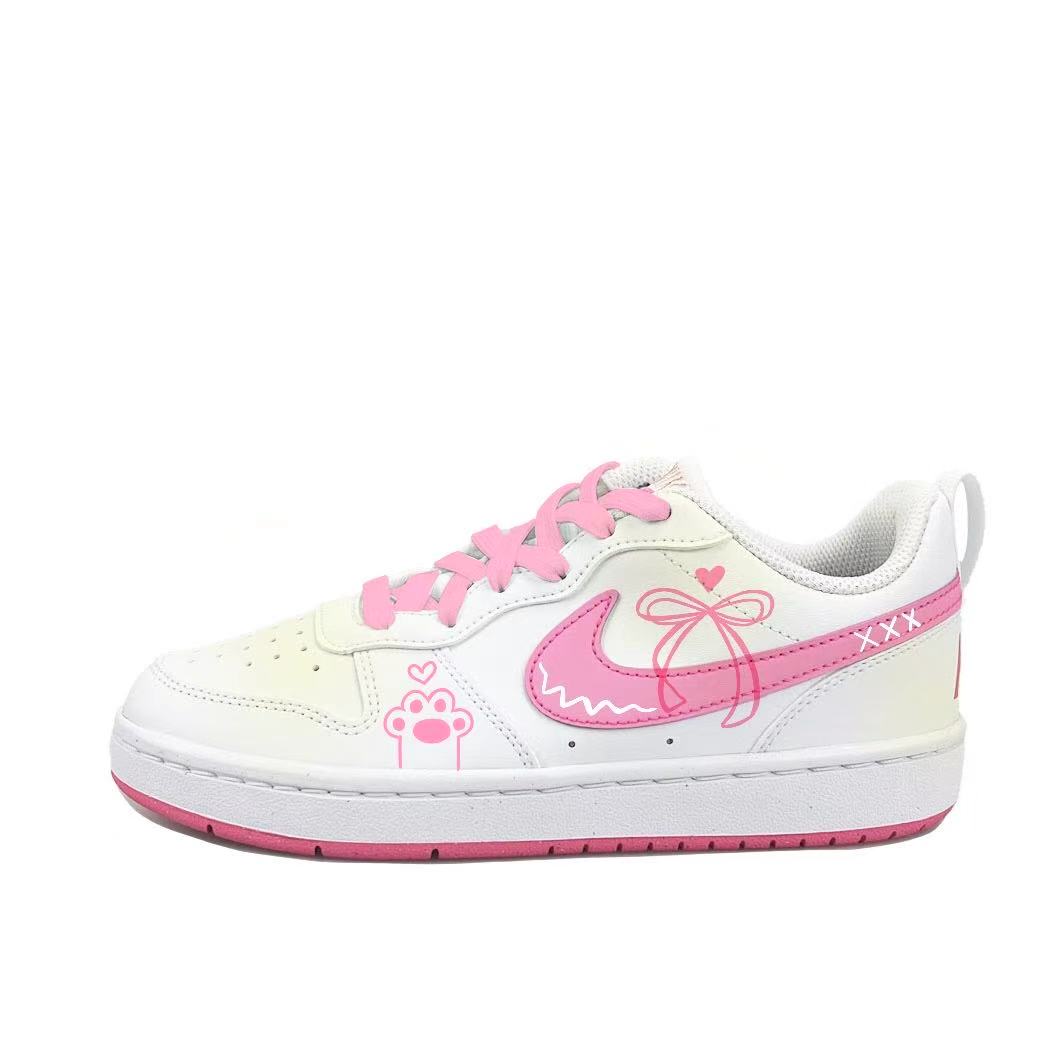 

Детские кроссовки для скейтбординга Court Borough с нескользящей подошвой и износостойкими подошвами для подростков Nike, розовый