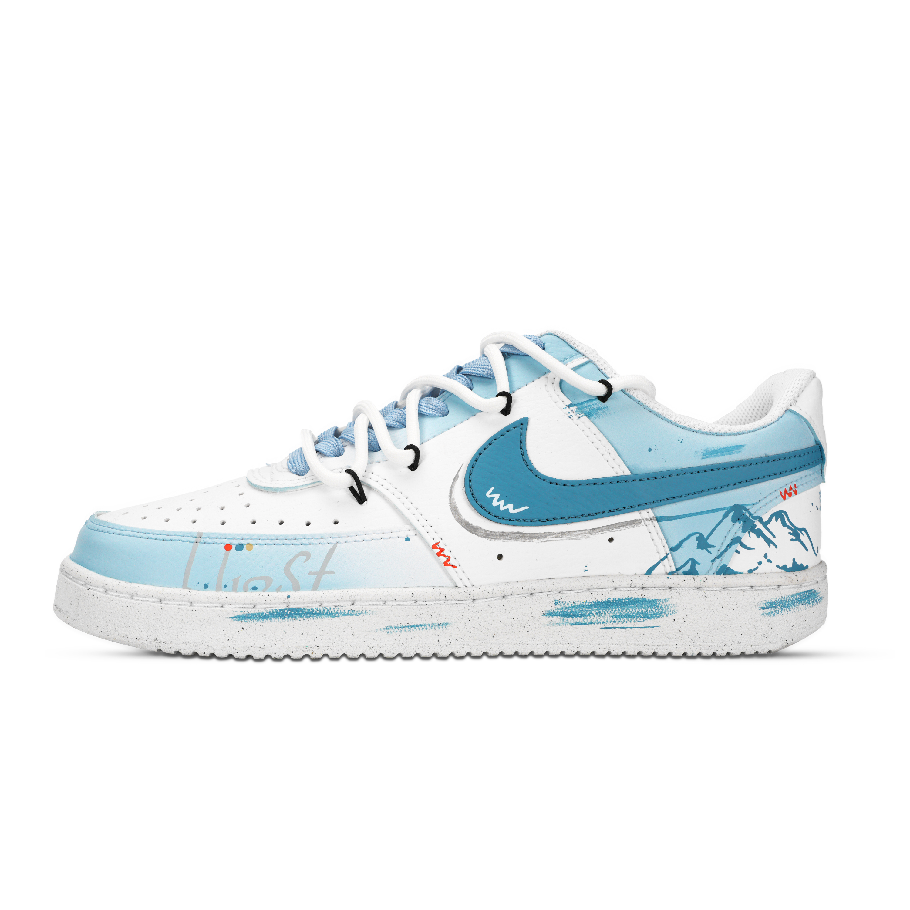 

Nike Износостойкие низкие кроссовки для скейтбординга Court Borough Adventure Journal, мужские, синие, белые, красные, желтые