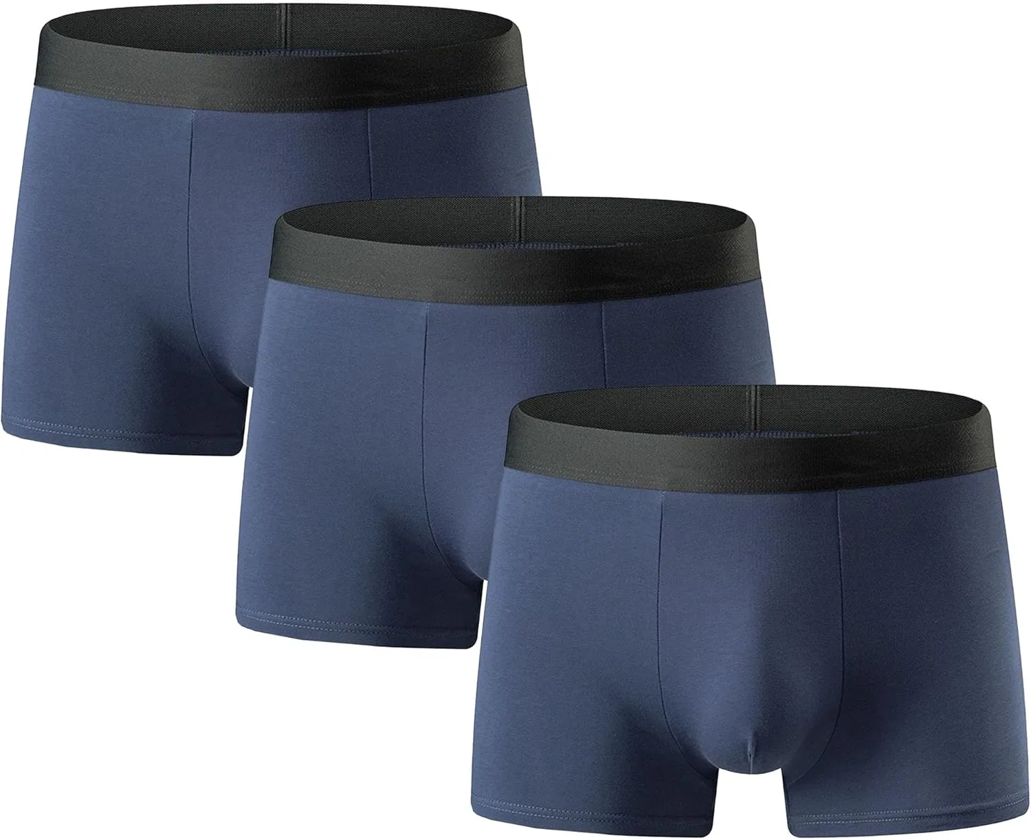 Боксеры хлопковые, Solid Color, Blue-3pc