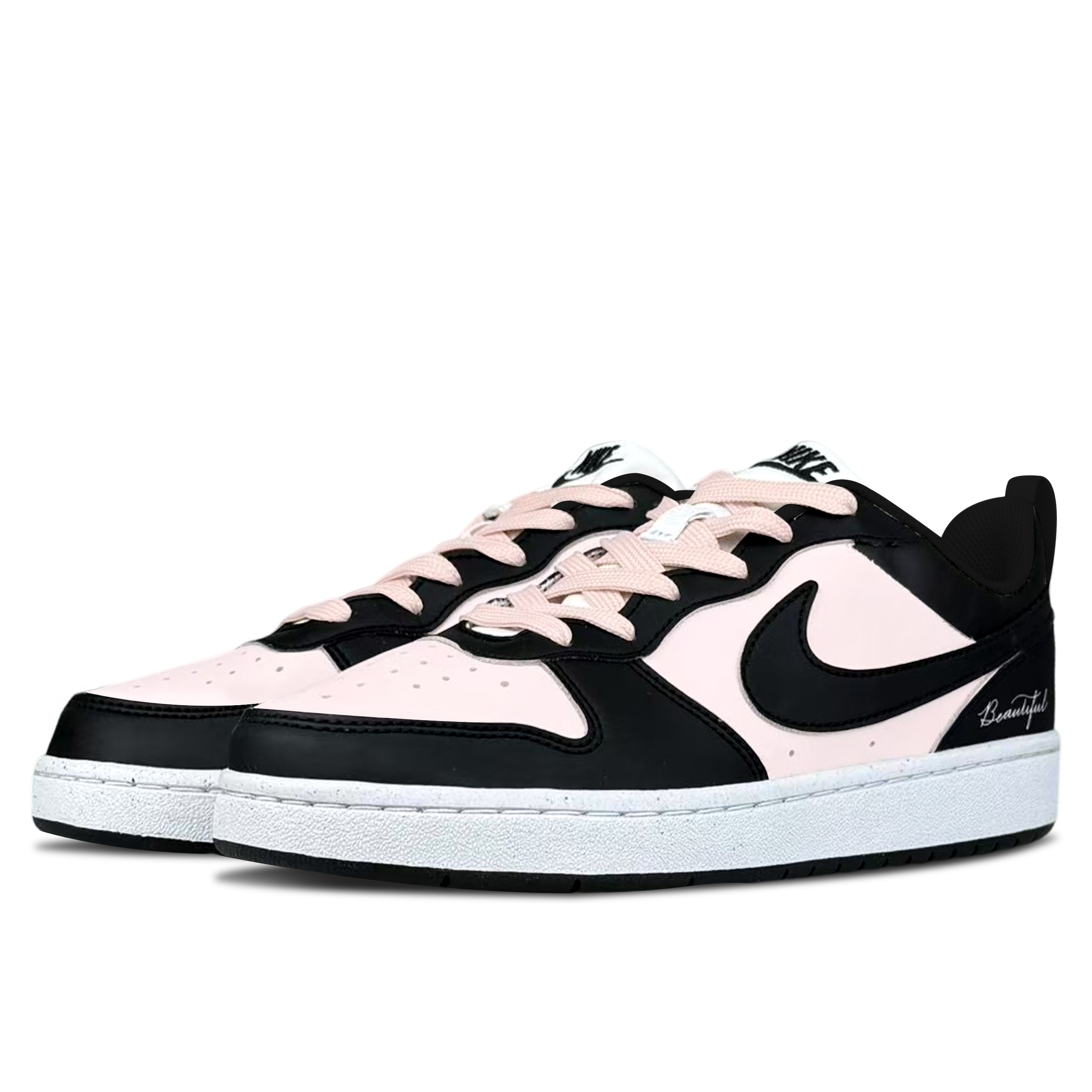 Низкие кроссовки для скейтбординга Court Borough для подростков Nike, черный/розовый — фото 4