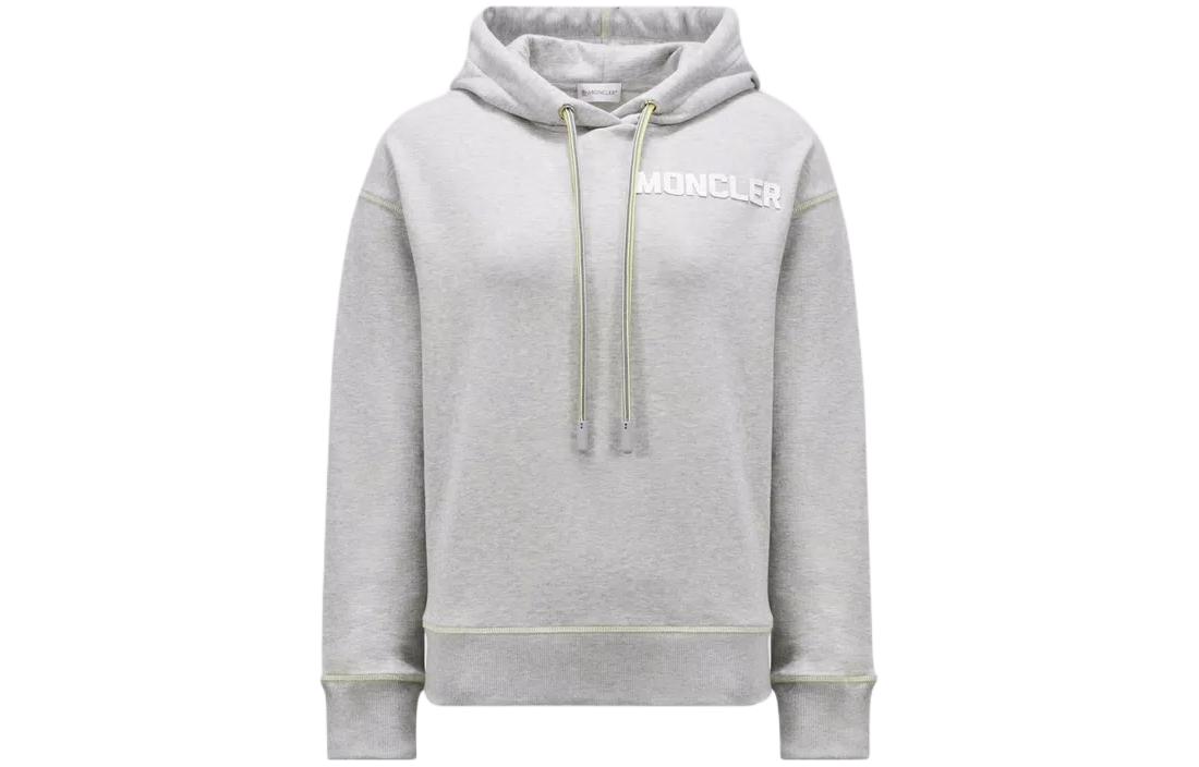 

Хлопковая толстовка с вышитым логотипом Moncler, серый